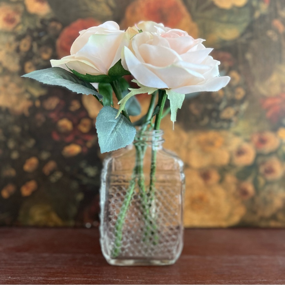 Vintage Glass Honey Jar Vase